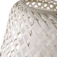 Lámpara de suelo blanca de metal y bambú