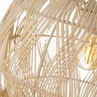 Lámpara de techo de metal y ratán natural