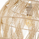 Lámpara de techo de metal y ratán natural