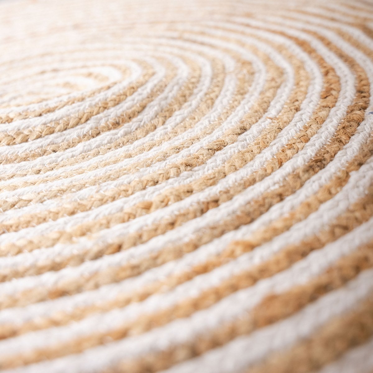 Alfombra de yute blanco de 90 cm