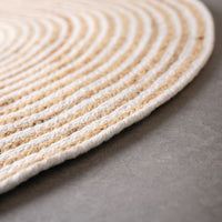 Alfombra de yute blanco de 90 cm