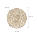 Alfombra de yute blanco de 90 cm