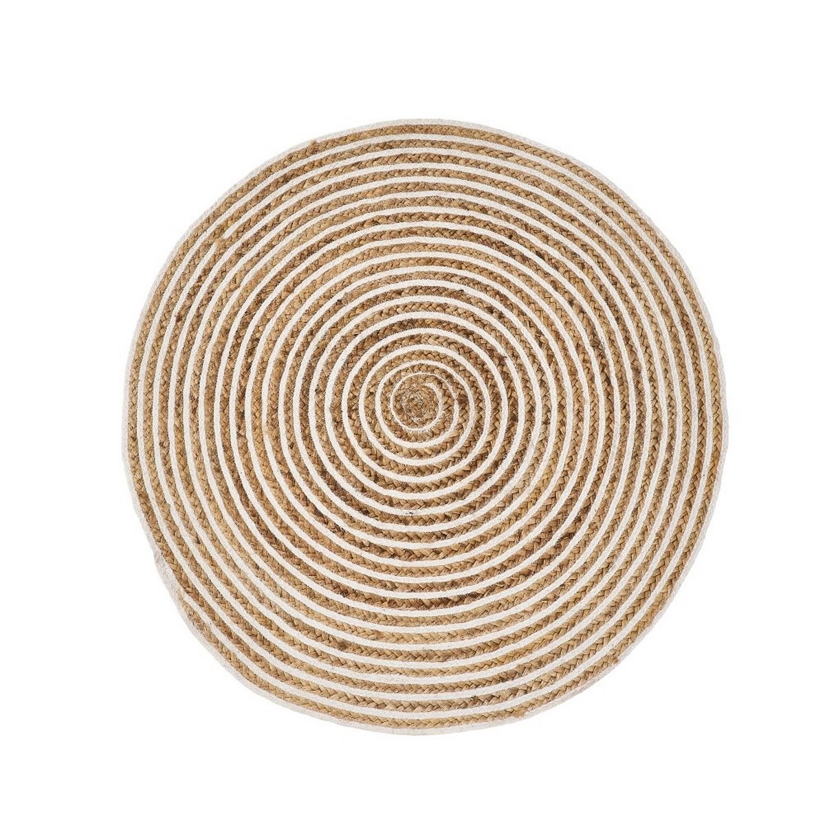 Alfombra de yute blanco de 90 cm