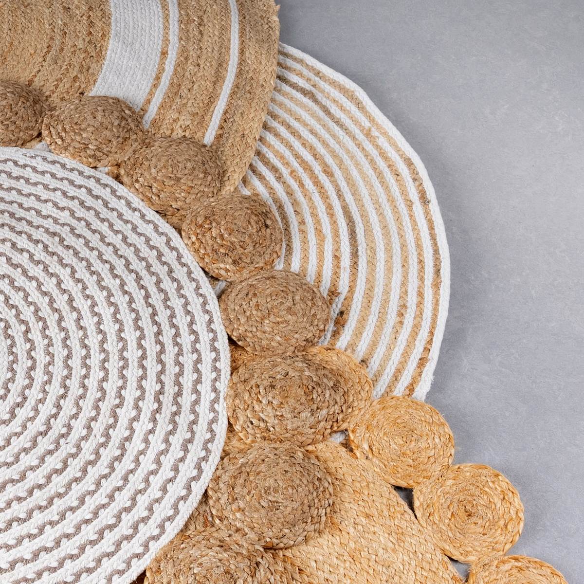 Alfombra de yute blanco de 100 cm