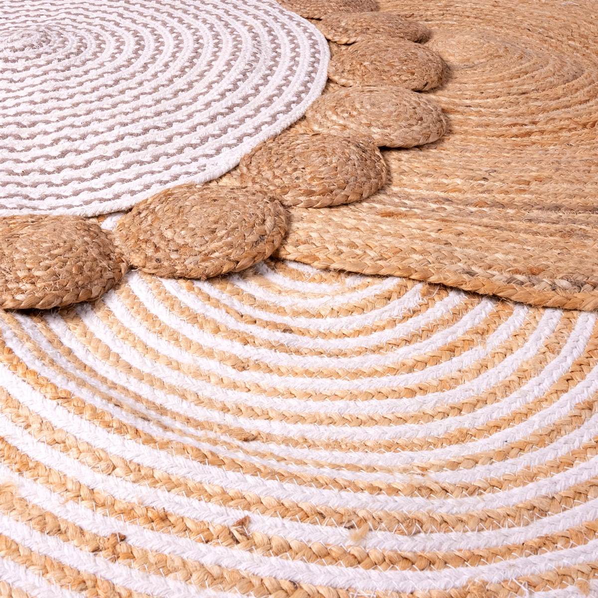 Alfombra de yute blanco de 100 cm