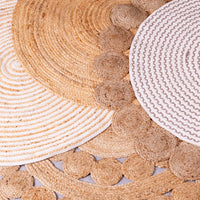 Alfombra de yute blanco de 100 cm