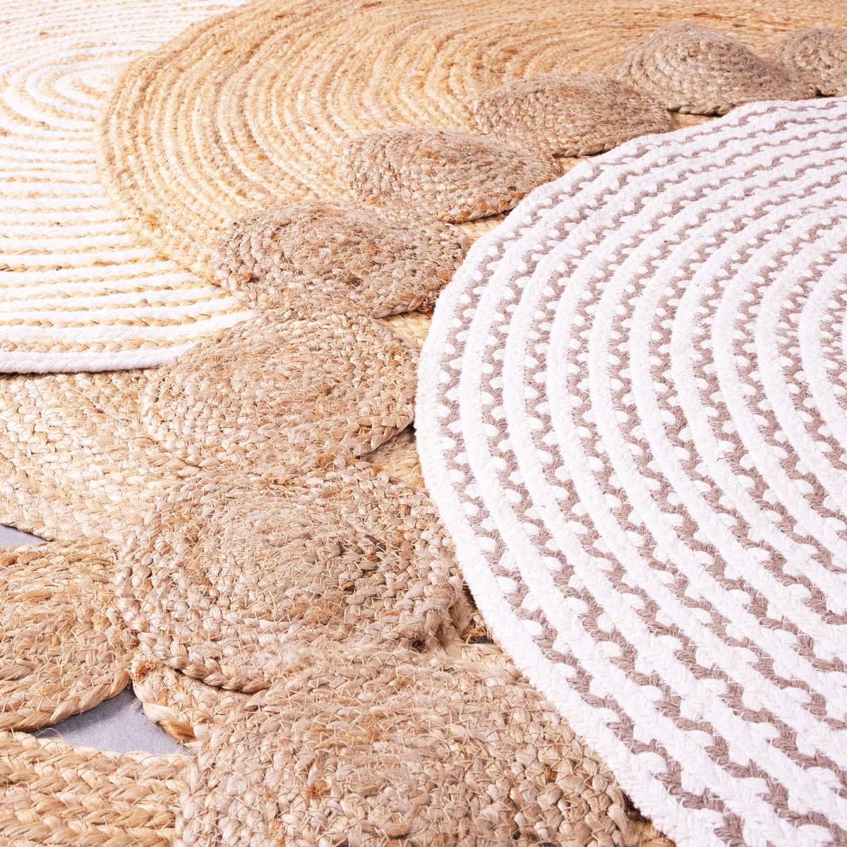 Alfombra de yute blanco de 100 cm