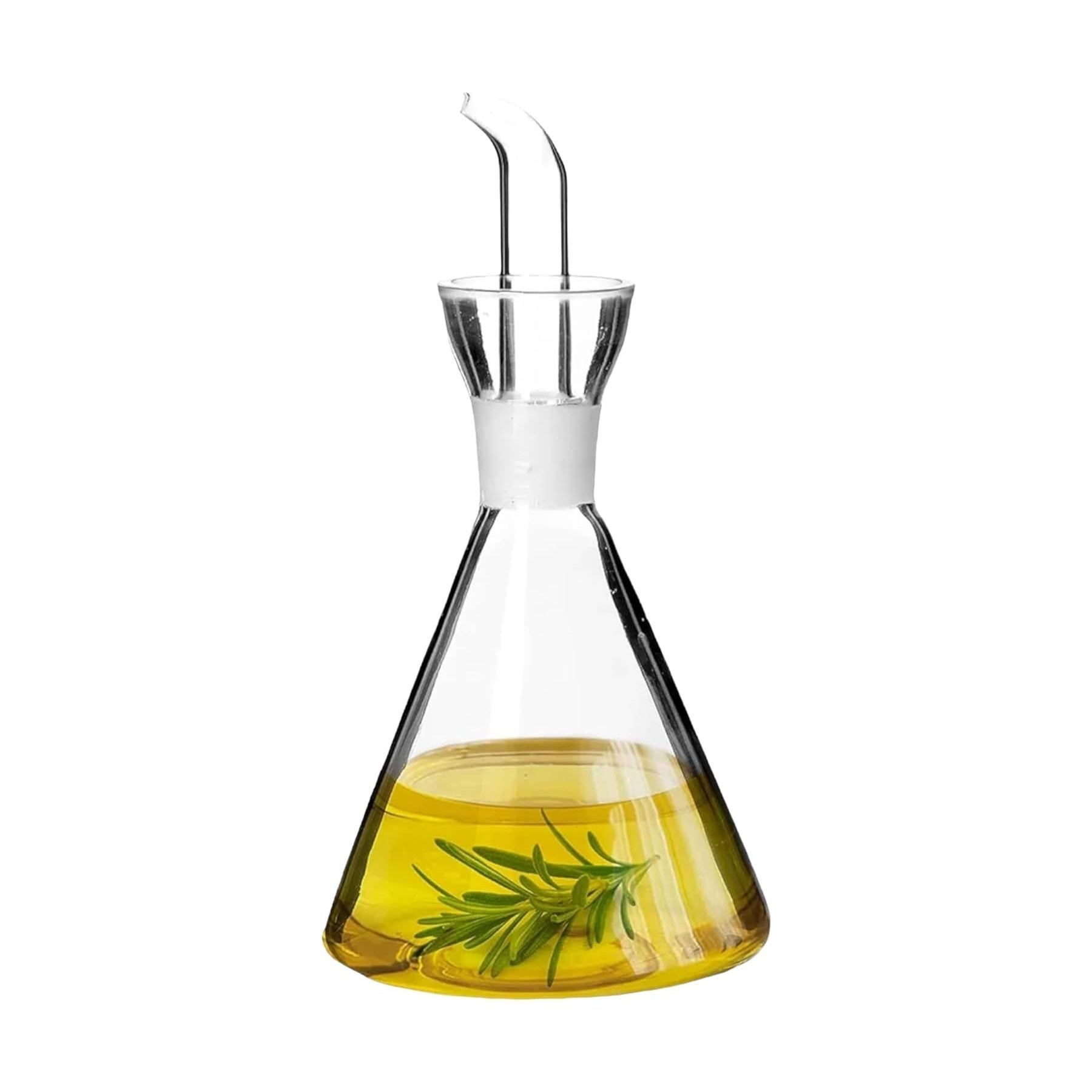 Aceitera antigoteo transparente de cristal 125 ml 7,5x7,5x17 cm