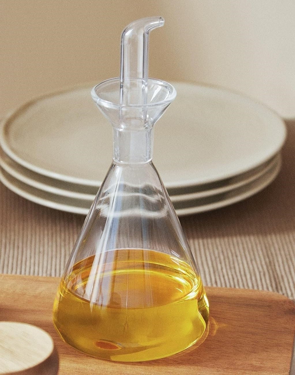 Aceitera antigoteo transparente de cristal 125 ml 7,5x7,5x17 cm