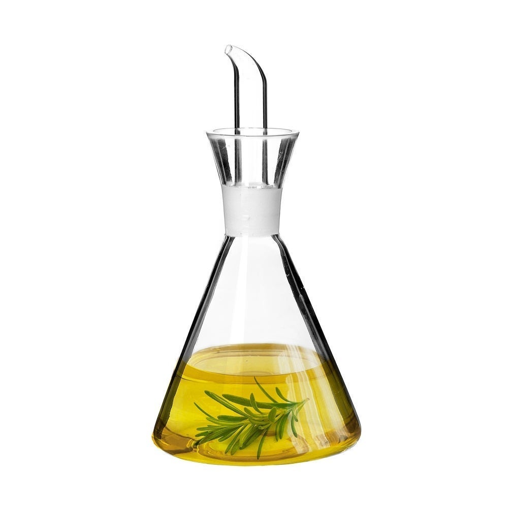 Aceitera antigoteo transparente de cristal 250 ml 9x9x19 cm