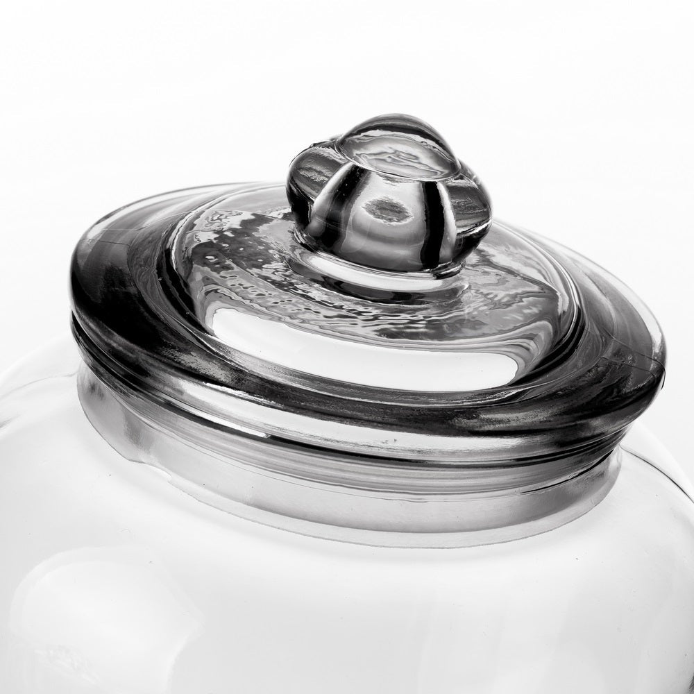 Juego de 3 botes bombonera de cristal transparente con tapa