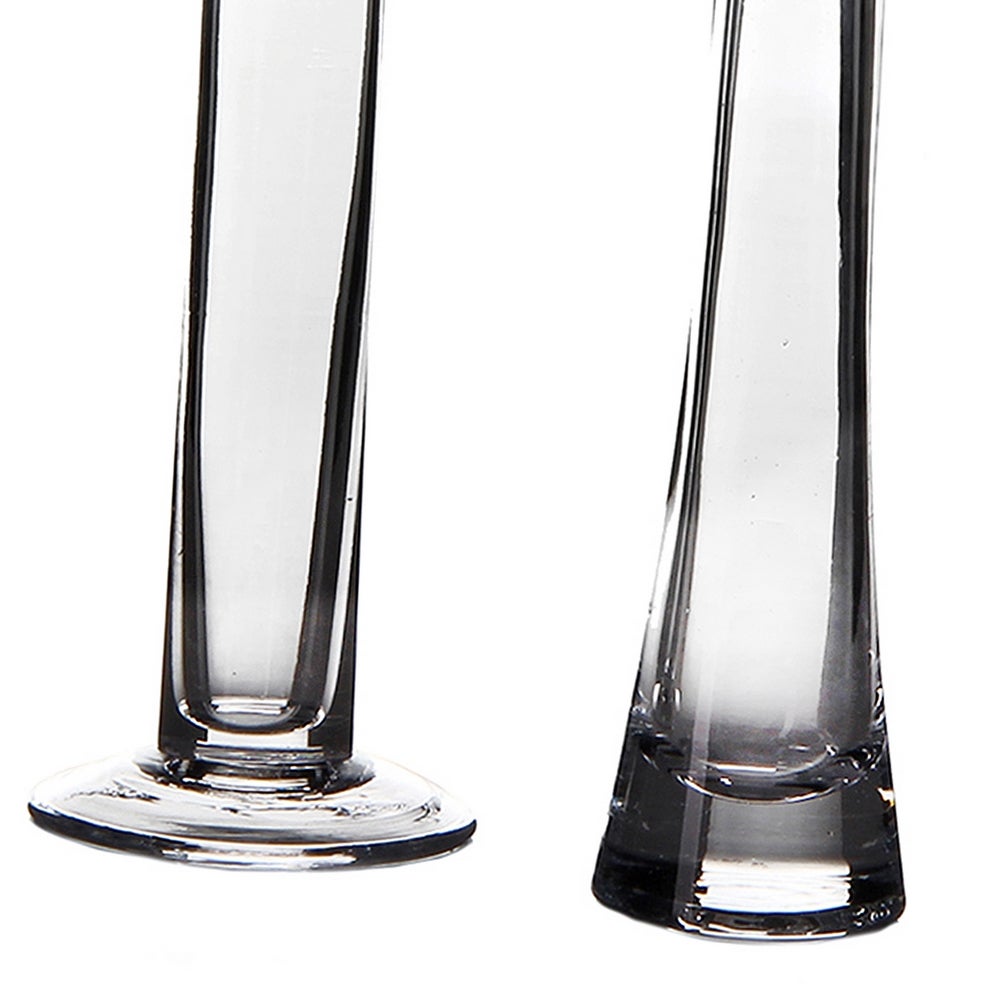 Jarrón violetero de cristal transparente