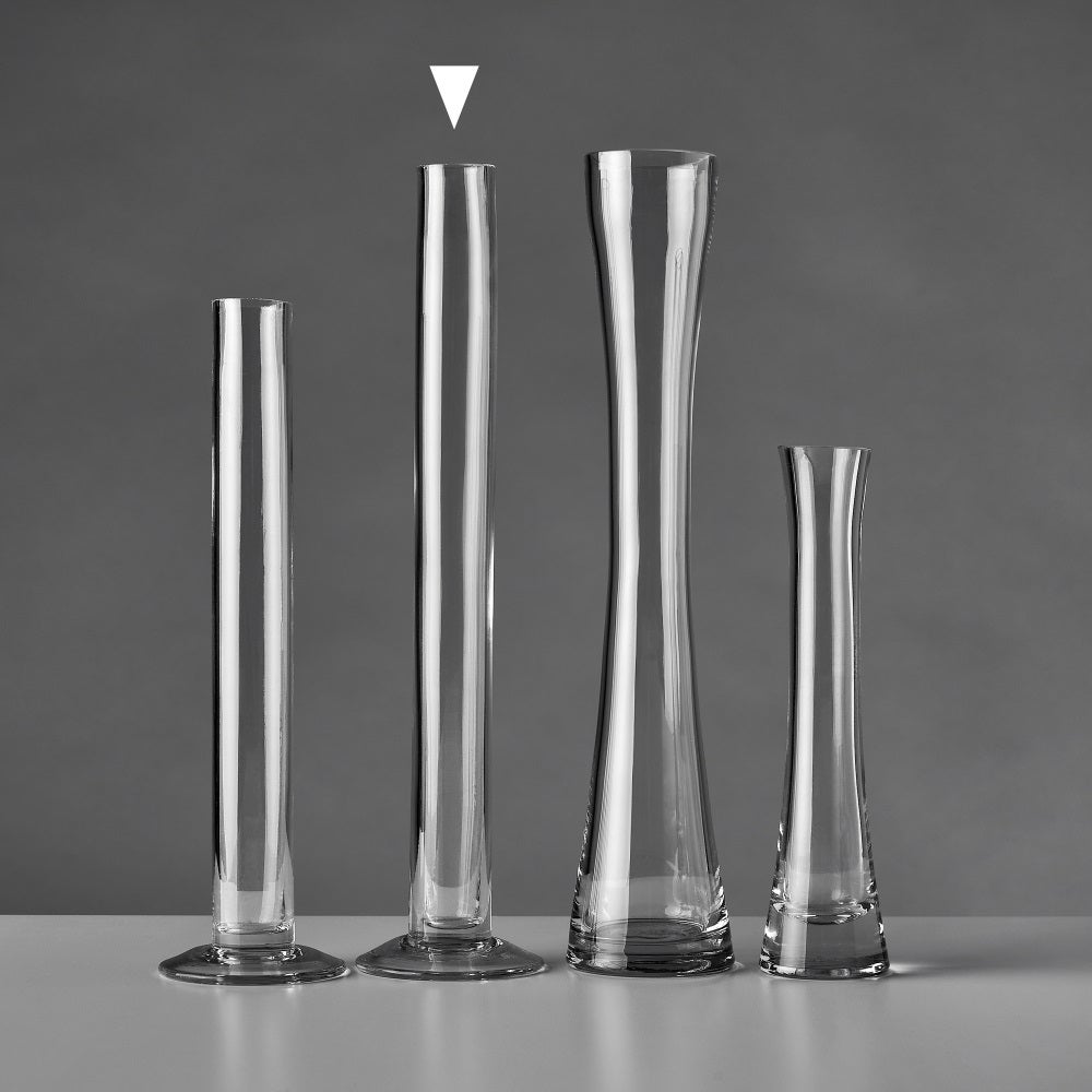 Jarrón violetero de cristal transparente