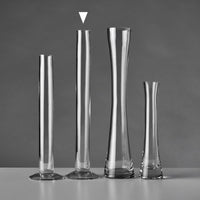 Jarrón violetero de cristal transparente