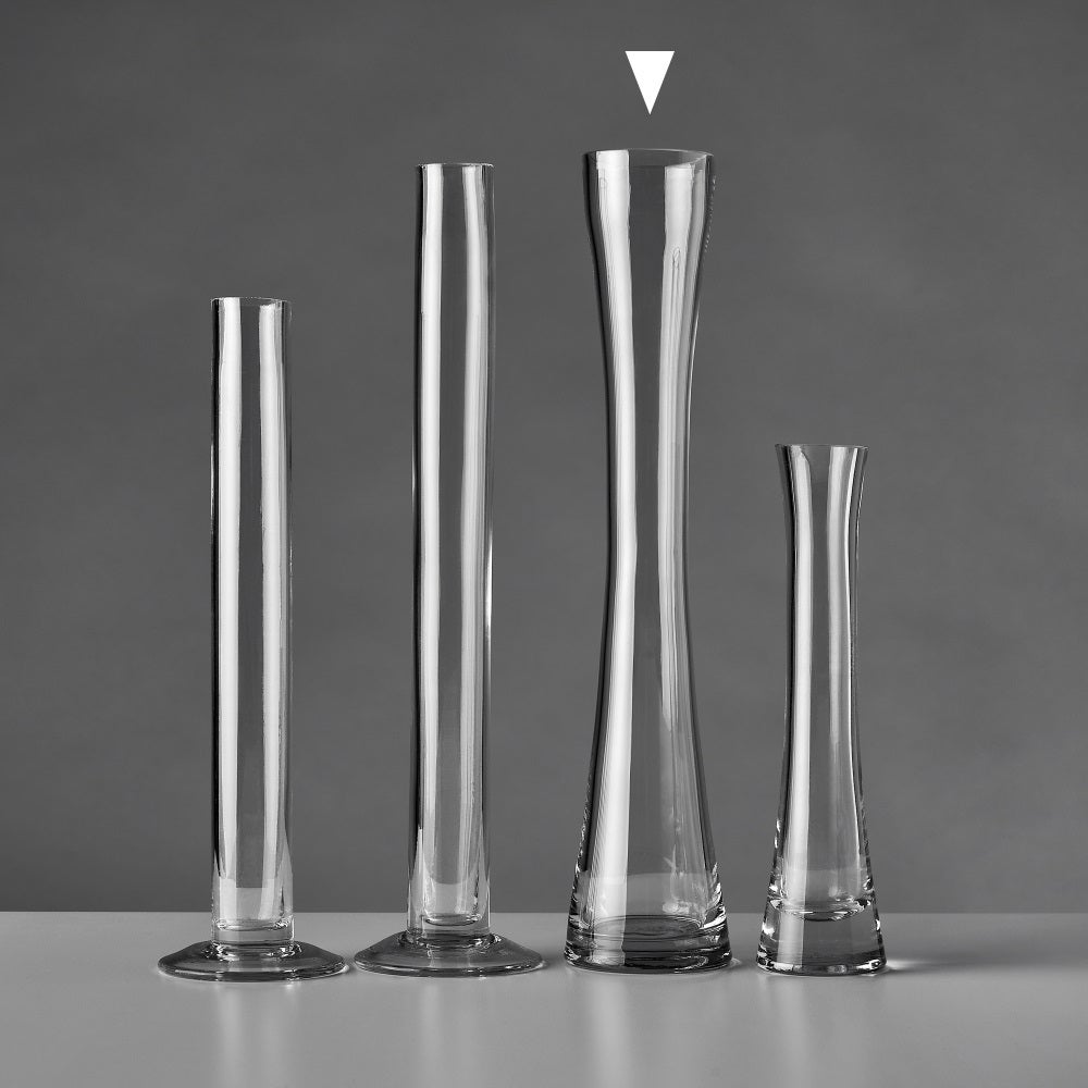 Jarrón violetero de cristal transparente