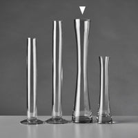 Jarrón violetero de cristal transparente