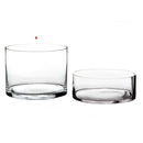 Jarrón cilíndrico de vidrio transparente