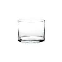 Jarrón cilíndrico de vidrio transparente