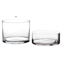 Jarrón cilíndrico de vidrio transparente