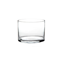 Jarrón cilíndrico de vidrio transparente