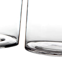 Jarrón cilíndrico de cristal transparente