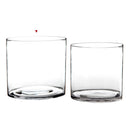 Jarrón cilíndrico de cristal transparente