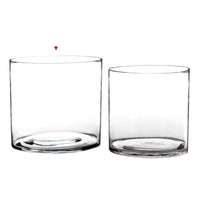 Jarrón cilíndrico de cristal transparente
