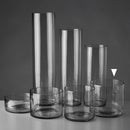 Jarrón cilíndrico de cristal transparente