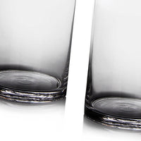 Jarrón cilíndrico de cristal transparente