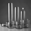 Jarrón cilíndrico de cristal transparente