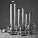 Jarrón cilíndrico de cristal transparente