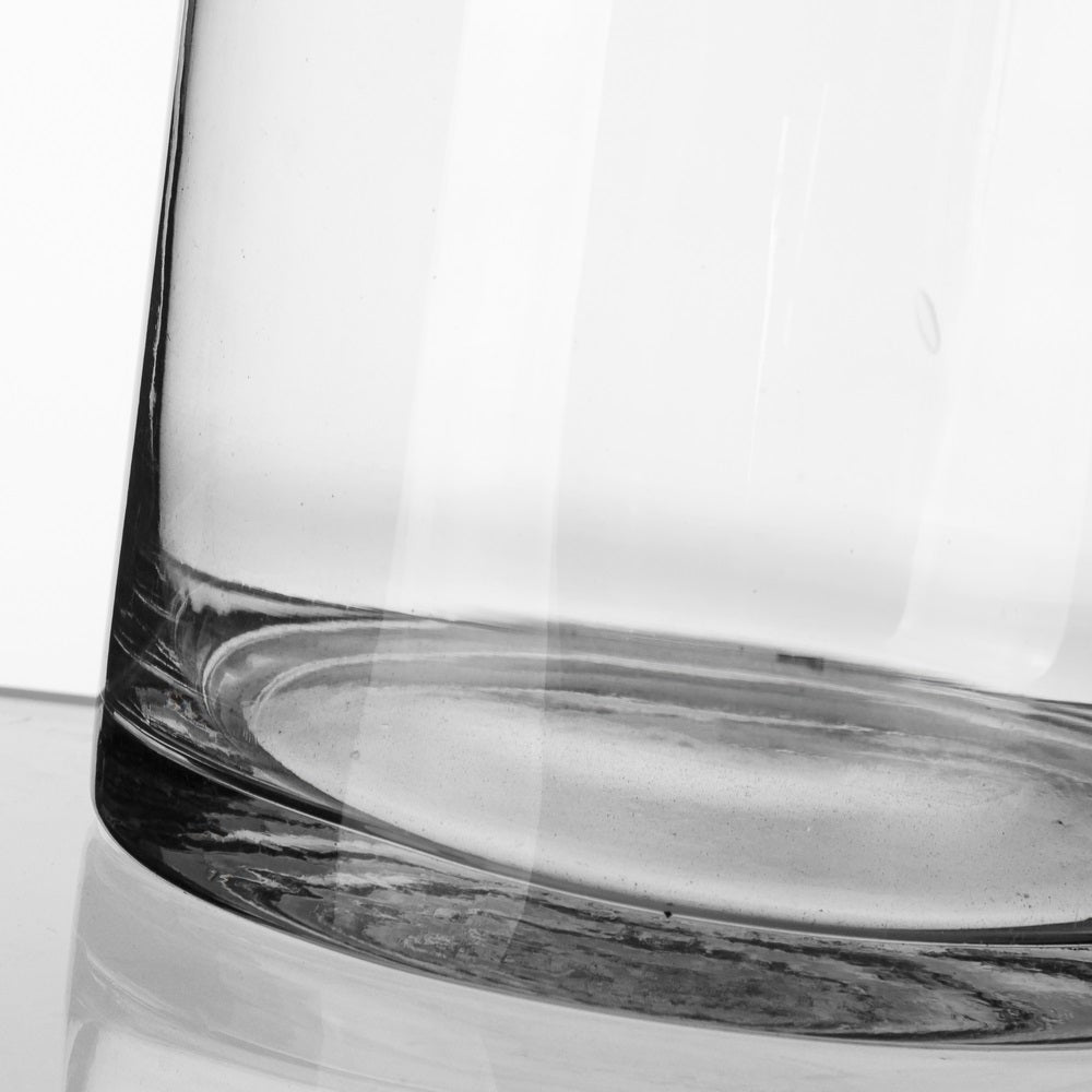 Jarrón cilíndrico de cristal transparente de Ø 15x70 cm