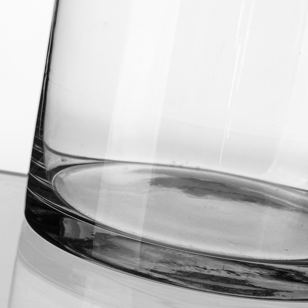 Jarrón cilíndrico de cristal transparente de Ø 15x80 cm