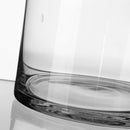 Jarrón de cristal transparente cilíndrico