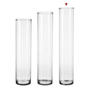 Jarrón de cristal transparente cilíndrico