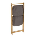 Mueble de bambú con 2 cestas de tela gris extraíbles