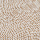 Alfombra trenzada blanco y natural de 110 cm