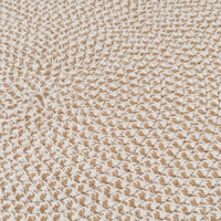 Alfombra trenzada blanco y natural de 110 cm