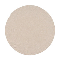 Alfombra trenzada blanco y natural de 110 cm