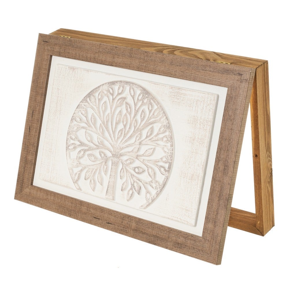 Tapa cuadro eléctrico Árbol de la Vida beige en relieve 50x35 cm