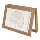 Tapa cuadro eléctrico Árbol de la Vida beige en relieve 50x35 cm