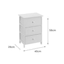 Mesita de noche 3 cajones blanco.