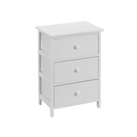 Mesita de noche 3 cajones blanco.