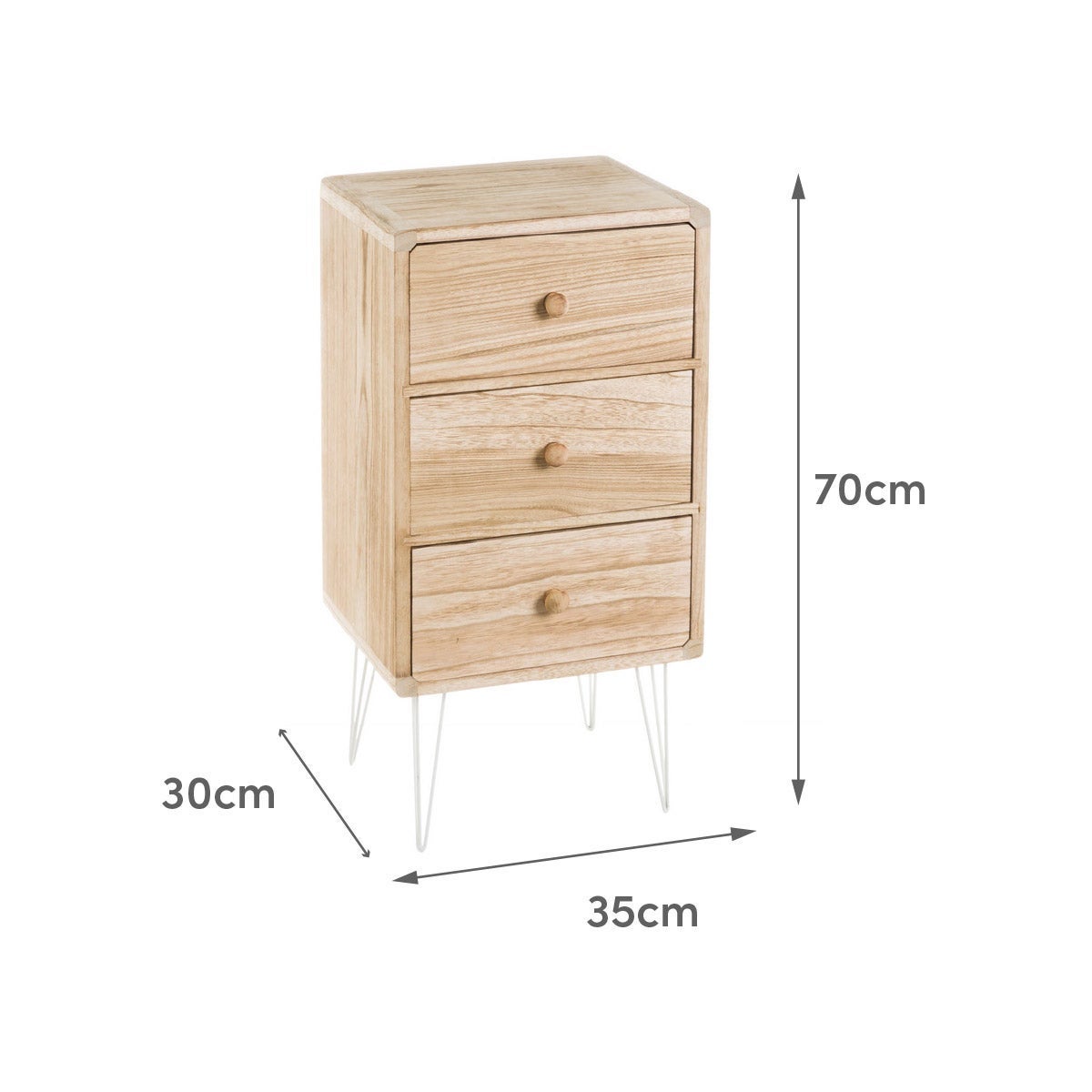 Mesita de noche de madera