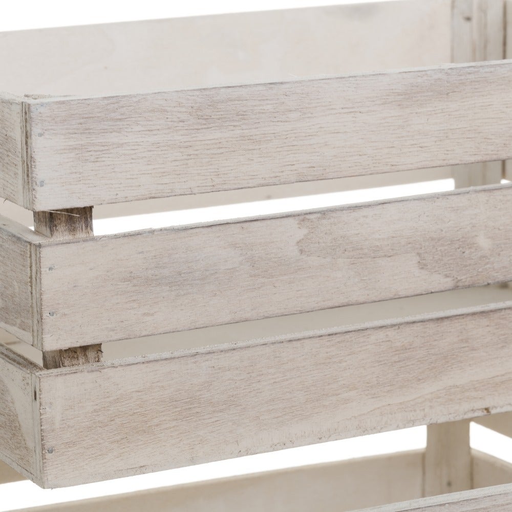Set de 4 cajas organizadoras de madera gris -