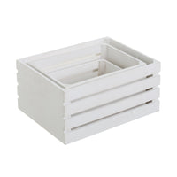 Set de 3 cajas organizadoras de madera blancas