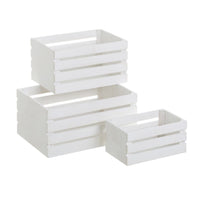 Set de 3 cajas organizadoras de madera blancas