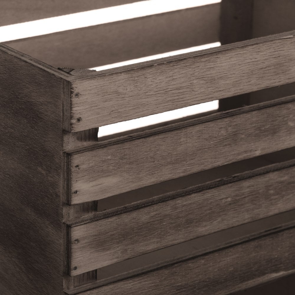 Set de 3 cajas organizadoras de madera marrón oscuro -