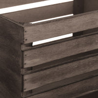 Set de 3 cajas organizadoras de madera marrón oscuro