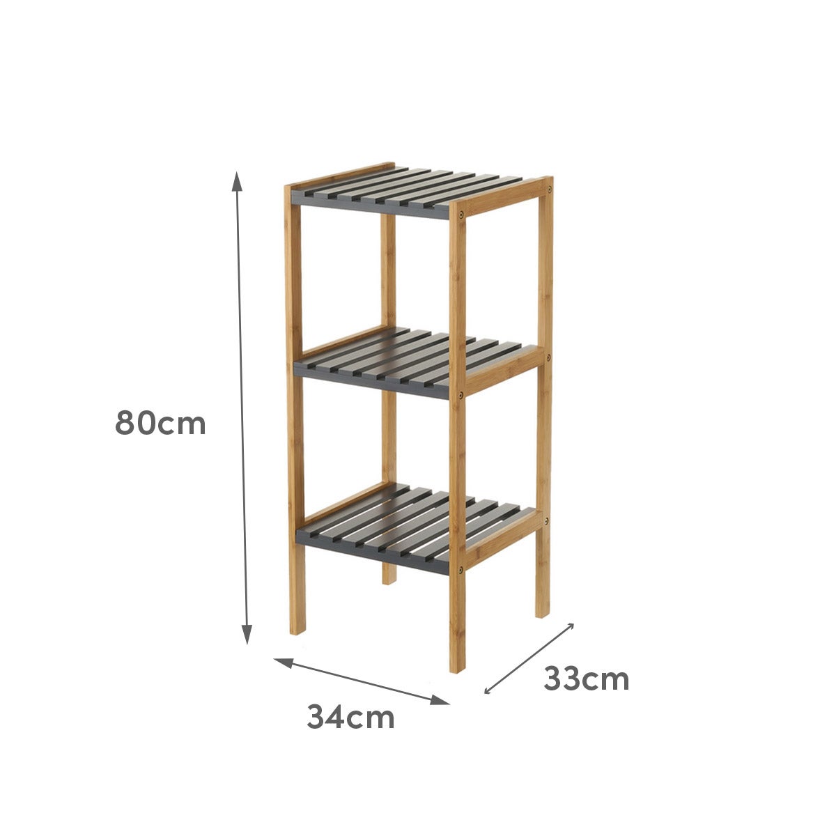 Estantería de bambú gris